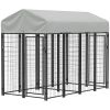 PawHut Outdoor Dog Kennel with Two-Room Design, Water-Resistant & Sun-Proof Cover, for S, M, L Dogs, 7.8' x 4.1' x 6'