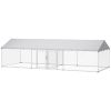 PawHut Two Room Outdoor Dog Kennel, Dog Run with Roof, Waterproof UV-Resistant Cover, Secure Lock, 19.7' x 7.5' x 5.2'