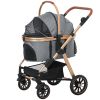 PawHut 3 in 1 Dog Stroller with Detachable Cabin, 4 Wheel Folding Lightweight Pet Stroller for Small Dogs, Gray