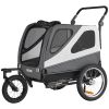 Dog Bike Trailer, Supports up to 100 lbs, 2-in-1 Pet Stroller Cart Bicycle Carrier for Small & Large Dogs, Easy Folding Frame with Quick Release Wheel