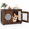 2-in-1 Dog Crate End Table - Rustic Brown, 88lbs Capacity, Farmhouse Style, 32.5"x18.5"x23.5"