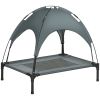 PawHut Elevated Dog Bed with Removable Canopy, Outdoor Dog Cot with UV Protection Canopy Shade, 30 inch Pet Bed for Camping, Gray