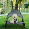 PawHut Elevated Dog Bed with Removable Canopy, Outdoor Dog Cot with UV Protection Canopy Shade, 24 inch Pet Bed for Camping, Gray
