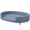 PawHut Dog Couch for Large Dogs with Removable Top, Washable Cover, Blue