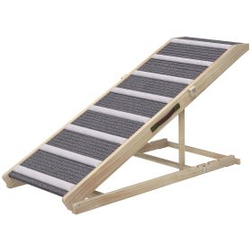 PawHut Dog Ramp for Couch, Foldable Pet Ramp for Small to Large Dog, 4 Adjustable Height from 16" to 23.5"
