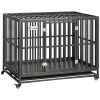 PawHut 44'' Strong Pet Dog Crate Mobility Cage w/ Playpen Metal & Removeable Tray