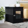 Dog Crate Furniture Black 21.7"x31.5"x26.8" Engineered Wood