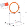 PawHut Dog Agility Training Jump Ring Tire Hoop Set Hurdle Bar Speed Equipment White Orange