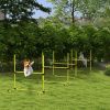 PawHut Dog Agility Training 4 Piece Set with Adjustable Height Jump Bars Carry Bag Yellow