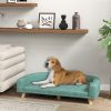 PawHut Large Dog Sofa Bed with Washable Cushion, Green, Comfortable Pet Couch for Dogs & Cats