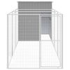 Dog House with Run Light Gray 65"x179.1"x71.3" Galvanized Steel