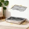 PawHut Dog Potty Tray Stainless Steel for Small and Medium Dogs, Dog Training Tray for Porch, Bathroom, Balcony, 28" x 20" x 4"