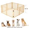 Wooden Freestanding Dog Gates for The House,Dog Gates for Doorways, Stairs,Wood Dog Fences Indoor Pet Gate,Step Over Fence-8 Panel 31"H