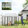 PawHut Outdoor Dog Kennel with Roof with Escape-proof Lock, UV-Resistant & Waterproof Cover, 6' x 6' x 6', Silver