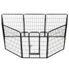 Dog Playpen 8 Panels Steel 31.5"x39.4" Black