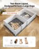 Dog Whelping Box 93.3x48.4x18.1 inch Door Height Adjustable for Extra Large Dogs