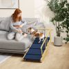 PawHut Adjustable Height Dog Ramp, Foldable Pet Stairs with Non-Slip Mat for All Dogs