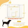 PawHut 30"-41" Extra Wide Walk Through Dog Gate w/ Cat Door, 3-Inch & 5.5-Inch Extension Kits, 30" High