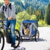 Aosom Light Blue/Grey Dog Bike Trailer with 3 Entrances Off-Road Wheels & Mesh Screen for Safe Pet Travel