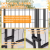 Dog Kennel Outdoor with Roof, 4.23'x5.82'x4.83' Welded Wire Enclosure, Heavy Duty Dog Crate with UV-Resistant Waterproof Cover