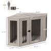 PawHut 48" Corner Dog Crate Furniture, End Table Dog Kennel with Cushion for Medium-Sized Dog, Indoor Use, Dog Cage, Walnut