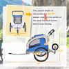 Aosom 2-In-1 Blue Dog Bike Trailer & Pet Stroller, with Canopy & Storage Pockets, Safe and Comfortable