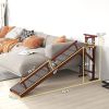 PawHut Wooden Dog Ramp with Removable Guardrails, Non-Slip Surface, 70.5" Long, Brown