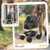 PawHut 3 in 1 Pet Stroller with Detachable Carrier, Foldable Dog Stroller with Storage Basket, Cupholder, for Mini Dogs, Gray