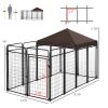 PawHut Outdoor Dog Kennel 9.3x4.6 Exercise Pen with UV Protection Canopy Water-resistant for Medium Large Dogs