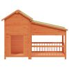 Dog Kennel Brown 56.3"x23.8"x42.9" Solid Wood Pine