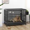 PawHut 44'' Strong Pet Dog Crate Mobility Cage w/ Playpen Metal & Removeable Tray