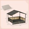 PawHut Wicker Dog House Indoor Outdoor Removable Cushion Lounge Khaki