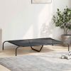 Elevated Dog Bed Black Textilene 51.2 x 31.5 x 7.9 in Durable