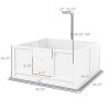 PawHut Puppy Whelping Box with Adjustable Door Pee Pad Pig Rail for Breeds Small to Large 41x39