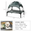 PawHut Elevated Dog Bed with Removable Canopy, Outdoor Dog Cot with UV Protection Canopy Shade, 24 inch Pet Bed for Camping, Gray