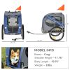 Aosom Pet Bike Trailer for Dogs Blue/Grey Cart with Off-Road Wheels 3 Entrances & Mesh Screen for Safe Travel