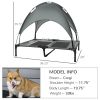 PawHut Elevated Dog Bed with Removable Canopy, Outdoor Dog Cot with UV Protection Canopy Shade, 36 inch Large Pet Bed for Camping, Gray