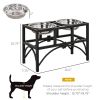 PawHut 17" Double Stainless Steel Heavy Duty Dog Food Bowl Elevated Pet Feeding Station
