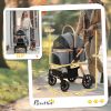 PawHut 3 in 1 Dog Stroller with Detachable Cabin, 4 Wheel Folding Lightweight Pet Stroller for Small Dogs, Gray
