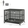 PawHut 44'' Strong Pet Dog Crate Mobility Cage w/ Playpen Metal & Removeable Tray