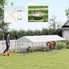 PawHut Outdoor Dog Kennel with Adjustable & Rotatable Bowl Rack, Waterproof Cover, Secure Lock, 19.7' x 7.5' x 5.2'
