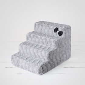 Luxury Pet Stairs (Color: Dove Grey, size: 4- Step)