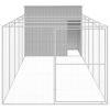 Dog House with Run Light Gray 84.3"x260.2"x71.3" Galvanized Steel