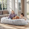 Human Dog Bed, Large Size Fits You and Pets, Washable Faux Fur Dog Bed for People Doze Off, Napping Orthopedic Dog Bed, Present Plump Pillow, Blanket
