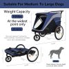 2-in-1 Bike Trailer & Push Cart for Pets - Detachable Bike Hitch & Push Handle Included - Quick Release Wheel, Internal Leash