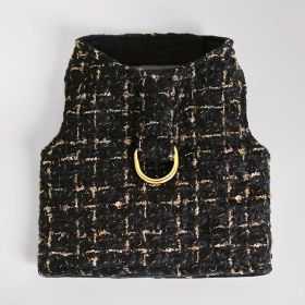 Chantel Tweed Dog Harness (Color: Black, size: LG)