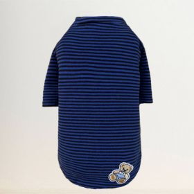 Striped Baby Beer Dog Tee (Color: Striped Navy, size: SM)