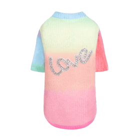 Love Dog Sweater (Color: Rainbow, size: SM)