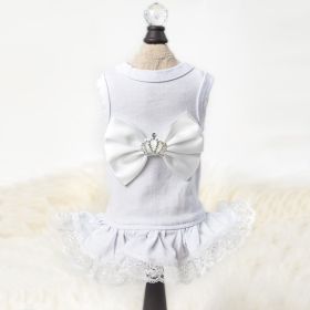Royal Princess Dog Dress (Color: White, size: XXS)