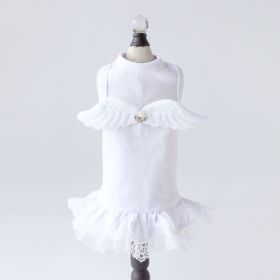 Lil Angel Dog Dress (Color: White, size: XS)